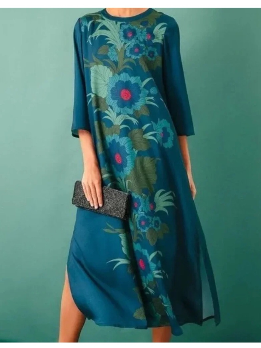 Tuckernuck Jamie Midnight Garden Floral Midi Dress Blue Size XXS